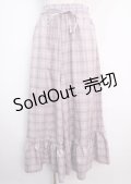 axes femme POETIQUE / 裾フリルチェックパンツ M ラベンダー Y-25-03-11-095-AX-PA-SZ-ZT173