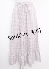 axes femme POETIQUE / 裾フリルチェックパンツ M ラベンダー Y-25-03-11-095-AX-PA-SZ-ZT173