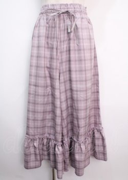 画像1: axes femme POETIQUE / 裾フリルチェックパンツ M ラベンダー Y-25-03-11-095-AX-PA-SZ-ZT173