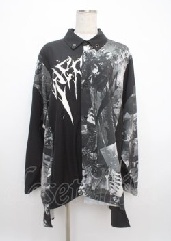 画像1: REFLEM / murakaruki コラボプリントワイドシャツ F ブラック Y-25-03-11-015-PU-TS-SZ-ZY