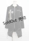 MAD / 蝙蝠襟ロングパーカー  黒 Y-25-03-11-018-PU-TO-SZ-ZY