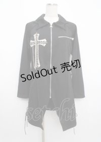 MAD / 蝙蝠襟ロングパーカー  黒 Y-25-03-11-018-PU-TO-SZ-ZY