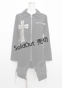 画像1: MAD / 蝙蝠襟ロングパーカー  黒 Y-25-03-11-018-PU-TO-SZ-ZY