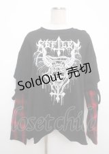 REFLEM / フェイクレイヤードチェックロンT F ブラック×レッド Y-25-03-11-020-PU-TO-SZ-ZY