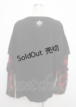 画像2: REFLEM / フェイクレイヤードチェックロンT F ブラック×レッド Y-25-03-11-020-PU-TO-SZ-ZY