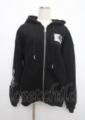 AdaNous / waffle zipup parker F ブラック Y-25-03-11-022-PU-TO-SZ-ZY