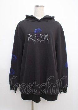 画像1: REFLEM / ローズプリントパーカー/プルオーバーパーカー フーディー F ブラック×ブルー Y-25-03-11-026-PU-TO-SZ-ZT203