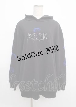 画像1: REFLEM / ローズプリントパーカー/プルオーバーパーカー フーディー F ブラック×ブルー Y-25-03-11-026-PU-TO-SZ-ZT203