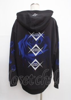 画像2: REFLEM / ローズプリントパーカー/プルオーバーパーカー フーディー F ブラック×ブルー Y-25-03-11-026-PU-TO-SZ-ZT203