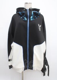 ililil / あのねコラボサイバージャージパーカー F ブラック Y-25-03-11-028-PU-TO-SZ-ZT279