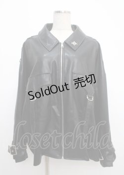画像1: REFLEM / PUレザーシャツブルゾン F ブラック Y-25-03-11-030-PU-BL-SZ-ZY