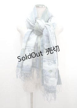 画像1: axes femme / スカーフ柄JQ大判ストール  グリーン Y-25-03-11-005-AX-ZA-SZ-ZY