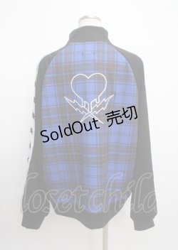 画像2: LISTEN FLAVOR / イナズマずっきゅん チェックジャージパンツ F BLUE CHECK Y-25-03-11-034-PU-PA-SZ-ZY