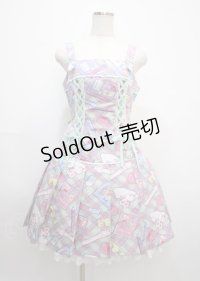 Angelic Pretty / Fancy Stationeryローウエストジャンパースカート  ミント Y-25-03-11-038-AP-OP-SZ-ZY