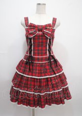 画像1: Angelic Pretty / Fancyタータンチェックジャンパースカート  赤 Y-25-03-11-039-AP-OP-SZ-ZY (1)