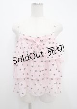 MILK / ハートシフォンフリルキャミトップス  ピンク Y-25-03-11-006-ML-TO-SZ-ZY