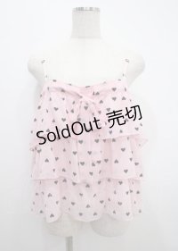 MILK / ハートシフォンフリルキャミトップス  ピンク Y-25-03-11-006-ML-TO-SZ-ZY