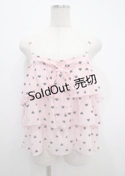 画像1: MILK / ハートシフォンフリルキャミトップス  ピンク Y-25-03-11-006-ML-TO-SZ-ZY