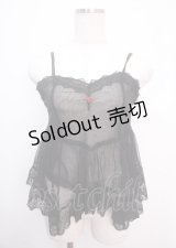 axes femme / チュール重ねイレヘムビスチェ F 黒 Y-25-03-14-001-AX-TO-SZ-OS