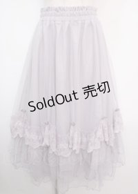 axes femme / ローズ付ドレープチュールスカート F ラベンダー Y-25-03-14-052-AX-SK-SZ-ZY