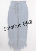 axes femme / 裾レース楊柳ワイドパンツ F 紺 Y-25-03-14-058-AX-PA-SZ-ZY