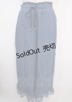 画像1: axes femme / 裾レース楊柳ワイドパンツ F 紺 Y-25-03-14-058-AX-PA-SZ-ZY