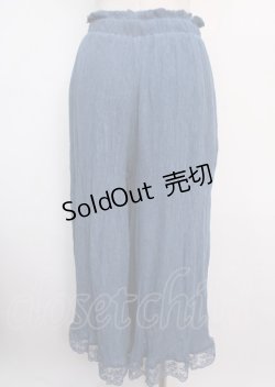 画像2: axes femme / 裾レース楊柳ワイドパンツ F 紺 Y-25-03-14-058-AX-PA-SZ-ZY