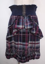 axes femme / チェックスカート M 紺 Y-25-03-14-062-AX-SK-SZ-ZT276