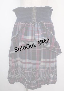 画像1: axes femme / チェックスカート M 紺 Y-25-03-14-062-AX-SK-SZ-ZT276