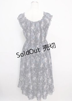 画像2: axes femme / パピヨンローズ柄編上ワンピース M 紺 Y-25-03-14-067-AX-OP-SZ-OS
