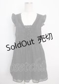 axes femme / シフォンチェックノースリワンピース M 黒 Y-25-03-14-072-AX-OP-SZ-ZY