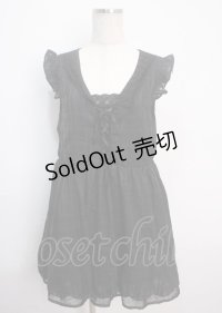 axes femme / シフォンチェックノースリワンピース M 黒 Y-25-03-14-072-AX-OP-SZ-ZY