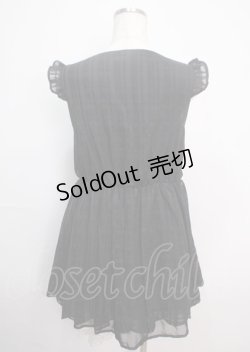 画像2: axes femme / シフォンチェックノースリワンピース M 黒 Y-25-03-14-072-AX-OP-SZ-ZY