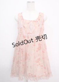 axes femme / 花柄楊柳チュニック M ピンク Y-25-03-14-075-AX-OP-SZ-OS