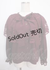 axes femme / ケープ×リボンタイブラウス F ワイン Y-25-03-14-008-AX-BL-SZ-OS