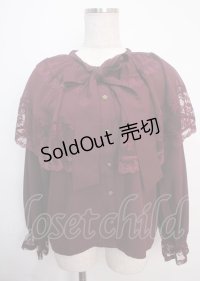 axes femme / ケープ×リボンタイブラウス F ワイン Y-25-03-14-008-AX-BL-SZ-OS