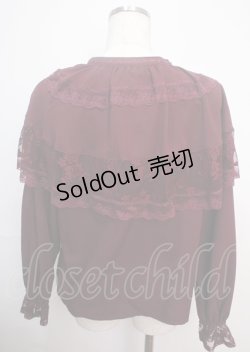 画像2: axes femme / ケープ×リボンタイブラウス F ワイン Y-25-03-14-008-AX-BL-SZ-OS