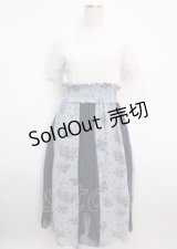 axes femme / 切替えスカートドッキングワンピース  サックス Y-25-03-14-081-AX-OP-SZ-OS