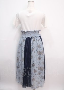 画像2: axes femme / 切替えスカートドッキングワンピース  サックス Y-25-03-14-081-AX-OP-SZ-OS