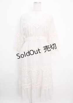 画像1: axes femme / チュールレースフリルワンピース M 生成り Y-25-03-14-086-AX-OP-SZ-OS