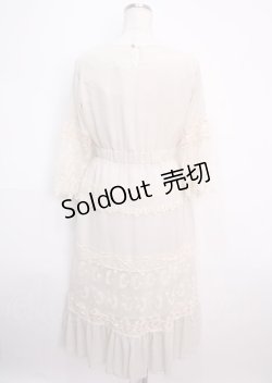 画像2: axes femme / チュールレースフリルワンピース M 生成り Y-25-03-14-086-AX-OP-SZ-OS