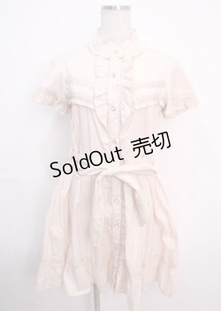 画像1: axes femme / フリルシャツワンピース M 生成り Y-25-03-14-089-AX-PA-SZ-OS