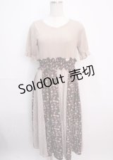 axes femme / レース×柄切換ドッキングワンピース  ベージュ Y-25-03-14-091-AX-OP-SZ-OS