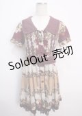 axes femme / 花柄ワンピース M ワイン Y-25-03-14-093-AX-OP-SZ-OS