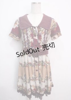 画像1: axes femme / 花柄ワンピース M ワイン Y-25-03-14-093-AX-OP-SZ-OS