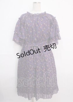 画像1: axes femme / 小花柄ロングワンピース M パープル Y-25-03-14-094-AX-OP-SZ-OS