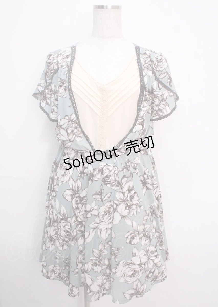 画像1: 【SALE】axes femme / 大花柄レイヤー風ワンピース M ミント Y-25-03-14-096-AX-OP-SZ-ZT035 (1)
