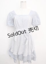 axes femme / 重ね着風コットンワンピース  サックス Y-25-03-14-100-AX-OP-SZ-OS