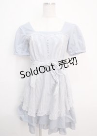 axes femme / 重ね着風コットンワンピース  サックス Y-25-03-14-100-AX-OP-SZ-OS