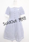 axes femme POETIQUE / マリンストライプシャツワンピース M ブルー Y-25-03-14-101-AX-OP-SZ-OS